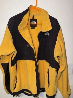 The North Face Yellow and Black Sherpa Fleece Jacket